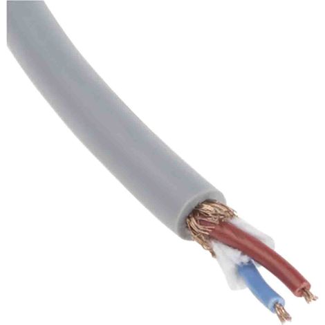 Câble audio 1 paire , 0,22 mm² Blindé PVC, Multiconducteur, gaine Gris