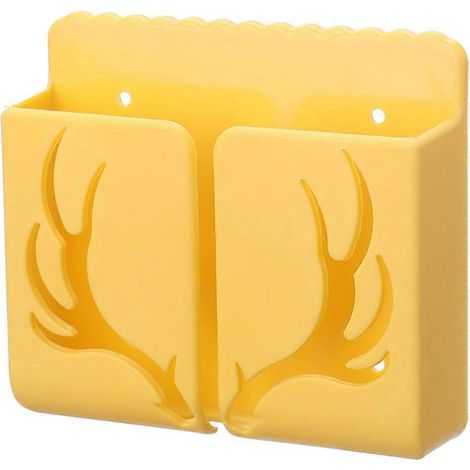 Support mural pour manette, étagère suspendue pour téléphone, rangement mural, boîte de rangement pour télécommande, panier mural, étui de téléphone suspendu-10x9cm-Yellow (1/3)