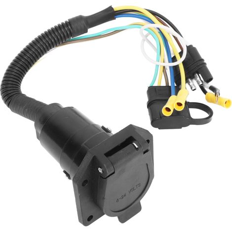 Adaptateur de câblage remorque 12V 4 broches plat vers 7 broches RV lame stable pour attelage lourd et léger (1/5)