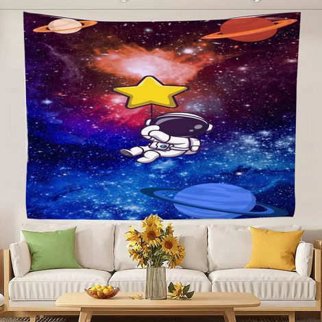 Tapisserie murale décorative aux couleurs vives pour chambre d'adolescente, tenture murale pour salon, rideau de porte ou séparateur de pièce 100x75cm (1/5)