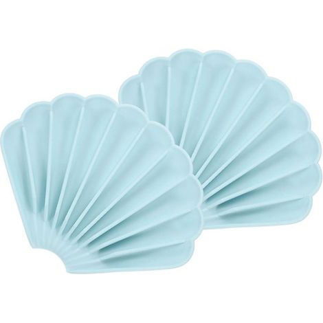 2 jaboneras pequeñas, jabonera con forma de concha (azul claro) (1/5)