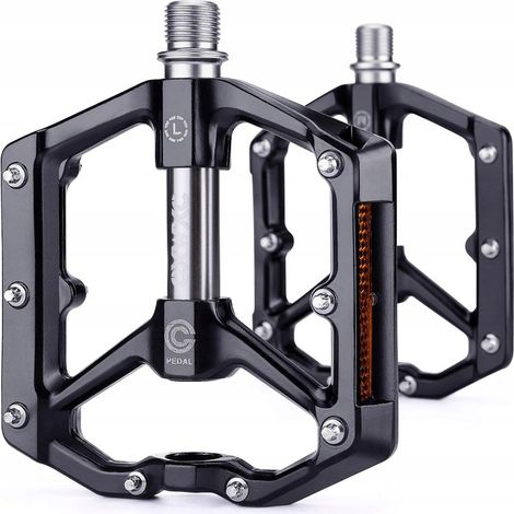 Pedales de plataforma para bicicleta CXWXC con reflectores de aluminio y 3 rodamientos sellados. (1/5)