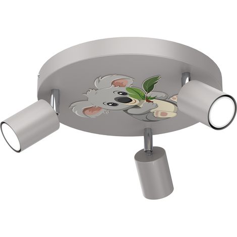 Plafonnier 3 spots orientables rond gris GU10 Luminex