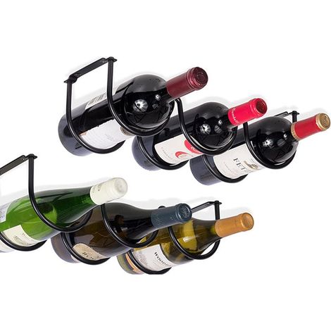 2 Casiers Vin Comptoir Noirs, Rangement Cuisine Garde-Manger (1/5)