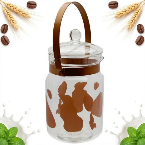 Milchkanne aus Glas, 1 l, transparent, für Espressomaschinen, Ø 12 cm