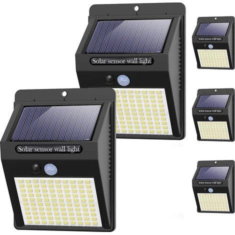 5er-Pack Solarleuchten für den Außenbereich, 3 Modi, Außenleuchten mit Bewegungssensor, 100 LEDs, wasserdicht (1/5)
