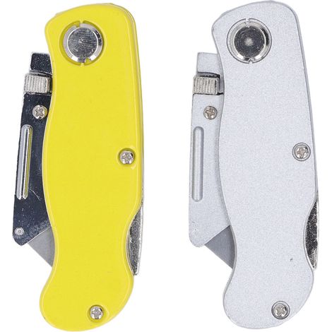 Zweiteiliges, klappbares Aluminium-Arbeitsmesser, 10 Ersatzklingen, für Industrie und Outdoor-Einsatz, kompaktes Universalmesser (1/5)