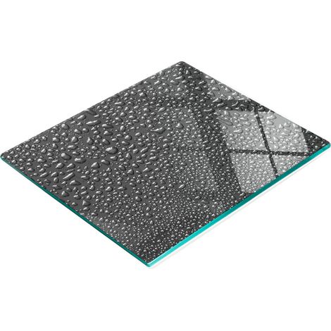 Servierbrett aus Glas mit Wassertropfen-Motiv, Schwarz, 60 x 52 cm (1/5)