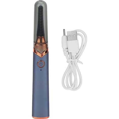 Recourbe-cils chauffant électrique USB rechargeable, longue tenue, chauffe rapide, bleu (1/5)