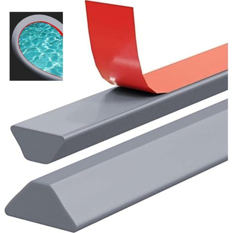 Seuil de douche 100 cm, bande d'étanchéité en silicone, joint de douche étanche, joint de douche pour paroi en verre, seuil de douche en silicone pour sol de douche (hauteur 1,5 cm, gris) (1/4)