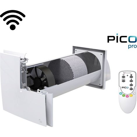 Tecnosystemi PICO PRO 30 unità di ventilazione (VMC) con recupero di calore puntuale a parete, 30 m³/h - WIFI - ACD100056