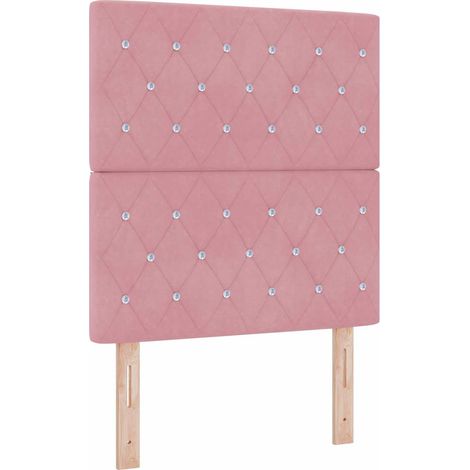Letto a molle con materasso Rosa 80 x 200 cm Velluto vidaXL (1/5)