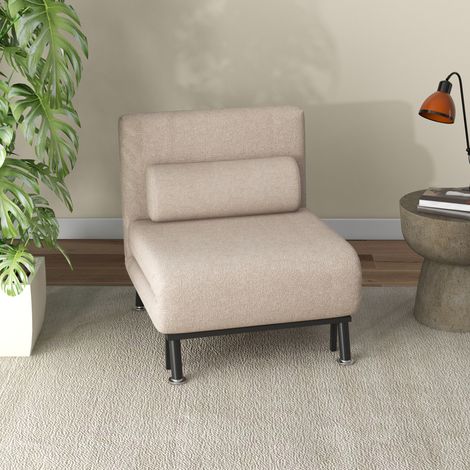 Sillón convertible con función cama, respaldo ajustable, beige HAVRYA (1/5)