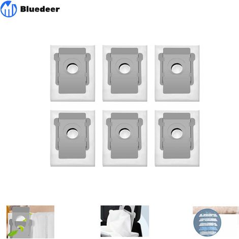 6 Sacs d'aspirateur pour iRobot Roomba i7 i7+ i3 i3+ i4 i4+ i6 i6+ j7 j7+ i8 i8+S9 S9+ E5 E6 E7 Clean Base, Sac à Poussière de Rechange Accessoire (1/5)