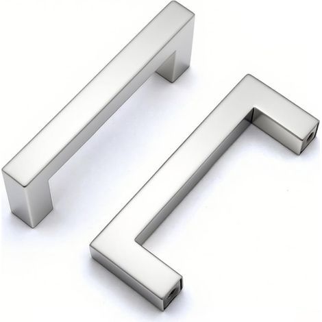 unidades - Tirador para muebles - Tirador para cajones - Acero inoxidable anticorrosión para cocina y armarios, color plata, 64 mm (1/5)