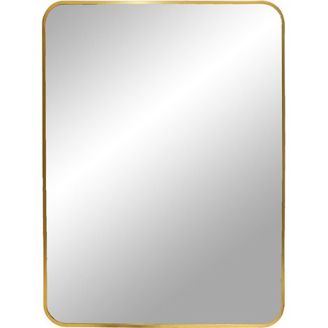 Specchio da parete Madrid in alluminio color ottone 50x70 cm