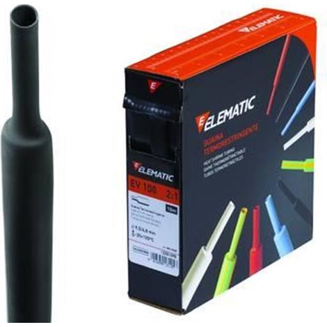 GUAINA TERMORESTRINGENTE NERA  -mm. 6,4/3,2, cf da mt.12