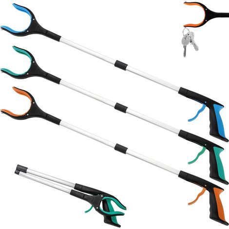 3 Pack Foldable Grabber Reacher Tool with Strong Grip 32 Inch Trash Picker Grabber with Rotating Anti-Slip Jaw, Reaching Assist Tool for Elderly (1/5)