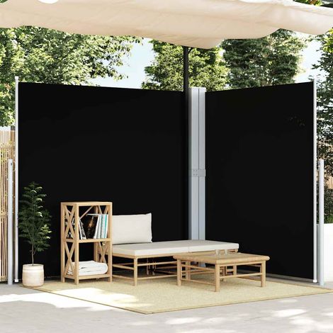 Seitenmarkise Ausziehbar Schwarz 200x600 cm