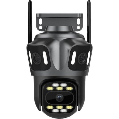 Icsee3-Eye Caméra Réseau Sans WiFi HD à Trois Écrans 8MP pour Extérieur avec Téléphone Portable Couleur et vue Panoramique à 360° (1/5)