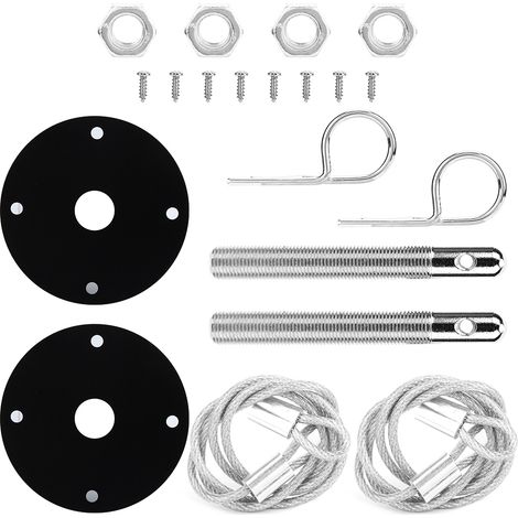 Kit de verrouillage de capot sport course universel, style épingle à cheveux, fixation rapide (1/3)