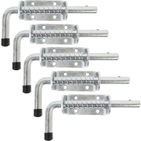 Verrou de box à ressort avec poignée en acier passivé – platine 85 x 40 mm – Marque Alberts (1/2)