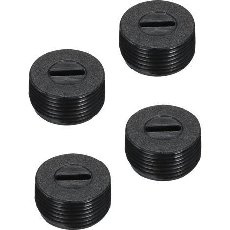 Capuchon de Porte-Balais en Plastique pour Moteur Électrique, Filetage Noir, Diamètre Extérieur de 15 mm/0,59 pouce, Hauteur de 8 mm/0,31 pouce, Lot de 4 (1/5)