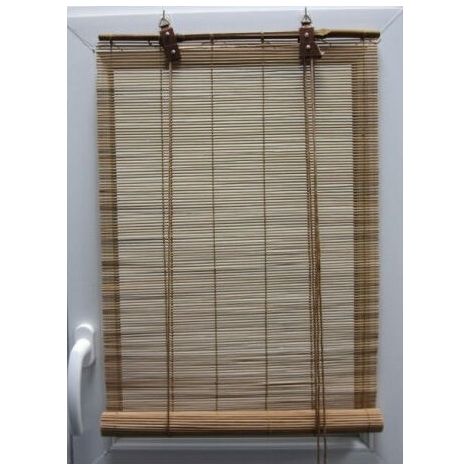 Store Enrouleur - Bambou - 1 Pièce - 60x180 cm - Pour Fenêtre Standard - Sans Perçage - Réglable en Largeur