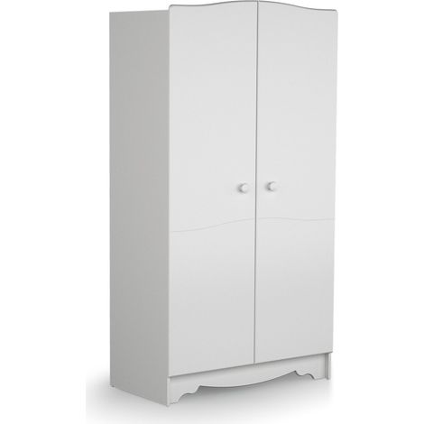AT4 - Armoire enfant 2 portes en bois MARELLE Blanc 96 x 51 x 176 cm (1/3)