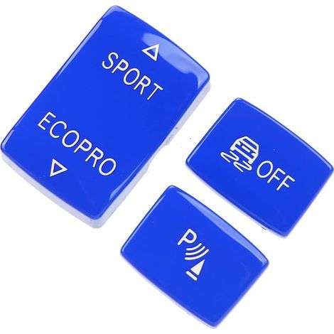 Kit de Boutons de Vitesse, clé de Capteur de Bouton de Sport Esp Interrupteur Antidérapant ABS 3 Pièces de Remplacement pour Série 1 F20 F21 2012-2018 (BLUE) (1/5)
