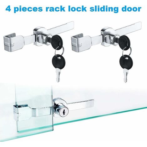 4 PCS Terrarium Vitrine Coulissante en Verre Serrure de Porte, Verrous de Porte Coulissante en Verre, Serrures à Came, Boite aux Lettres Tiroir Placard Serrure ,Alliage de Zinc (avec 8 clés ) (1/5)