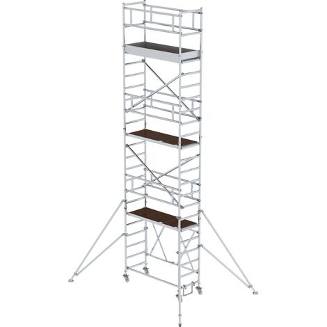 Günzburger Steigtechnik Echafaudage pliant 0,75 x 1,8 m avec stabilisateur Hauteur de plate-forme 5,8 m - 115159 (1/3)