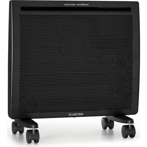 Klarstein – Radiateur infrarouge 1000W avec thermostat – Détection fenêtres ouvertes – Chauffage d'appoint mobile jusqu'à 20m² – Panneau LED programmable