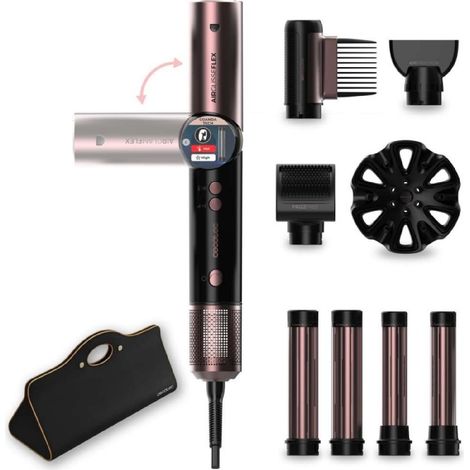 Cecotec Brosse soufflante multifonction (8 accessoires, manche flexible) AirGlisse 8in1 Flex Black. 1 400 W, 110 000 tr/min. (1/5)