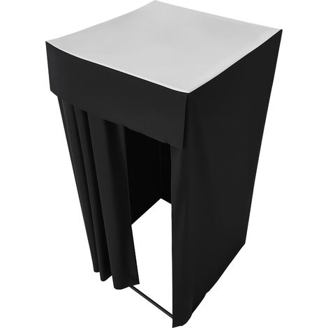 Mophorn Vestidor portátil con cortinas de poliéster resistentes, espacio de privacidad con cortina de sombra y gancho, ideal para boutiques, centros comerciales, 99 x 99 x 198 cm (negro) (1/5)