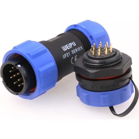 Câble électrique circulaire basse tension étanche Cordon d'alimentation Connecteurs aéronautiques Éclairage LED pour voiture et moto industrielle écrou arrière 12 broches 5 A (1/5)