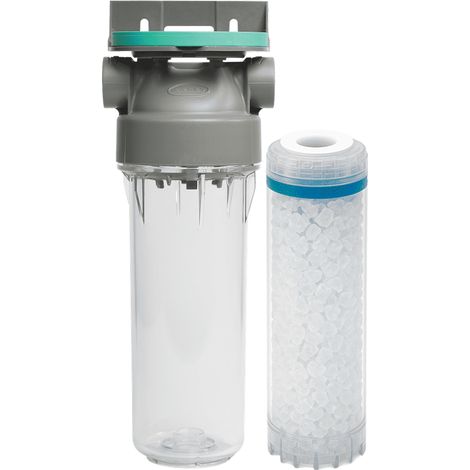 Filtre à eau simple 9' 3/4 2P + cartouche anti-calcaire filtration sous évier - connexion 1'
