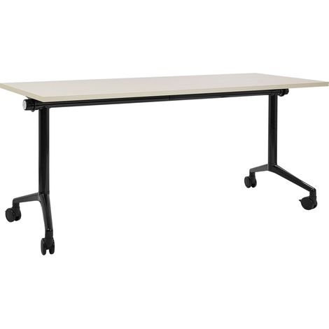 Zusammenklappbarer Schreibtisch CAVI Hellbraun 160 cm 60 cm mit Rädern