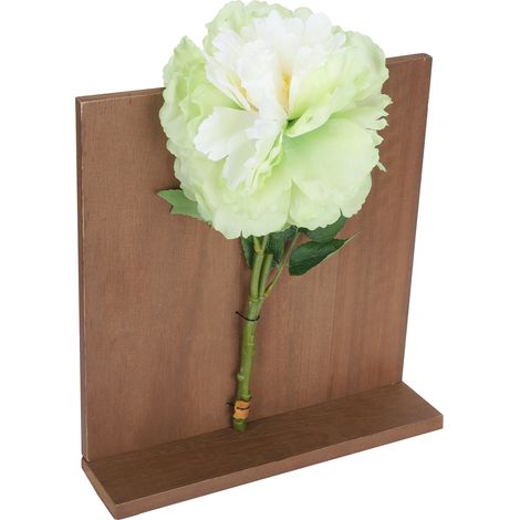 Ornements suspendus en fleurs artificielles avec panneau en bois, décorations murales pour salon et chambre à coucher (1/5)
