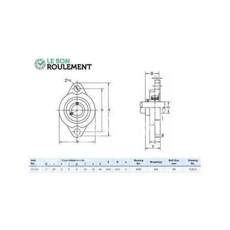 Palier aluminium KFL005
