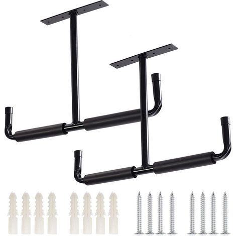 Ganci da garage resistenti per montaggio a soffitto, scaffale a parete per riporre legna, attrezzi, biciclette, canne da pesca.