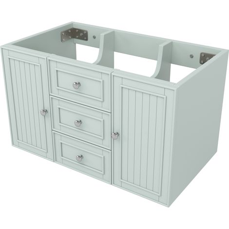 Mueble bajo lavabo suspendido con 3 cajones y armario MDF verde 78,5x46x46,8 cm HOMVRA (1/5)