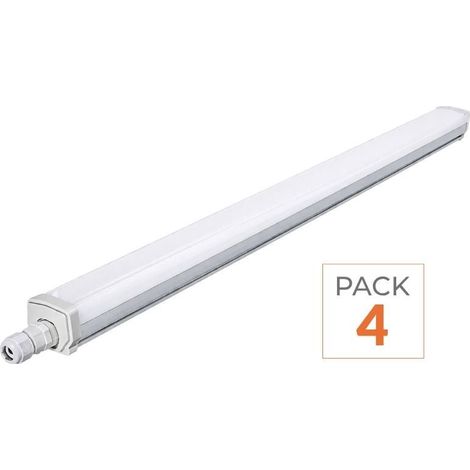 Réglette LED étanche 120cm 36W IP65 Interconnectable (Pack de 4)