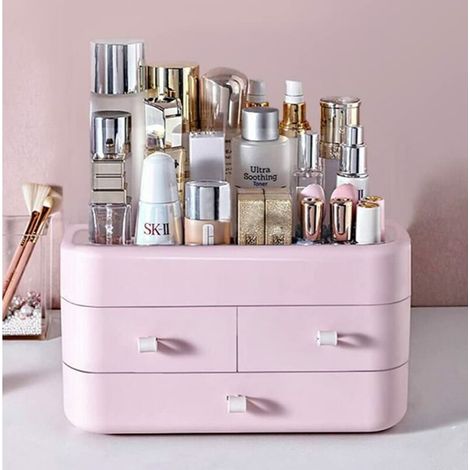 royaluxe - Organisateur de maquillage avec tiroirs, organisateur de comptoir pour cosmétiques, idéal pour les comptoirs de vanité de salle de bain et de chambre à coucher, support de rangement de bure (1/5)
