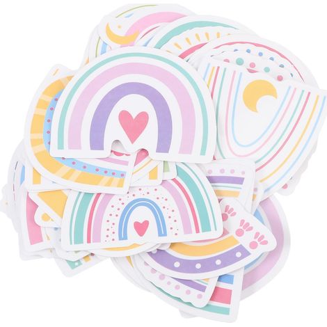 Autocollants Décoratifs Arc-en-ciel pour Chambre D'garçon et Filles, 100 Pièces en Papier, Style Cartoon, pour Fête D'anniversaire et Décoration Intérieure (1/5)