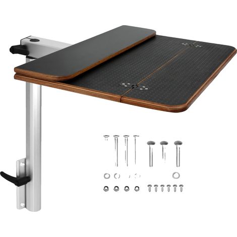 Table pliante, système de bras pivotant, design gain de place, Pied de table en argent (1/2)