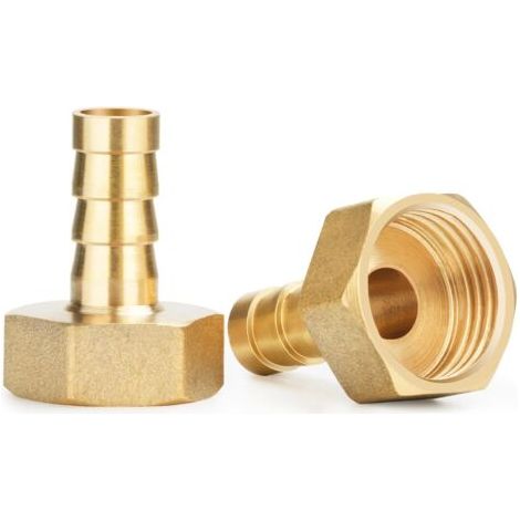 Lot de 2 raccords de tuyau avec filetage hexagonal et extérieur - Raccord de tuyau intérieur pour air, eau, carburant, huile et gaz (1/2" IG x 10 mm) (1/5)