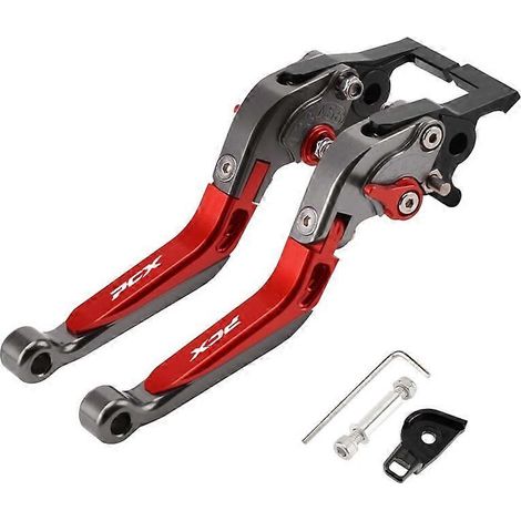 Convient aux Honda PCX160 de 21 à 24 ans : freins à disque avant et arrière, freins modifiés, avertisseur sonore avec fonction de stationnement, poignée de frein à main (titane rouge). (1/5)