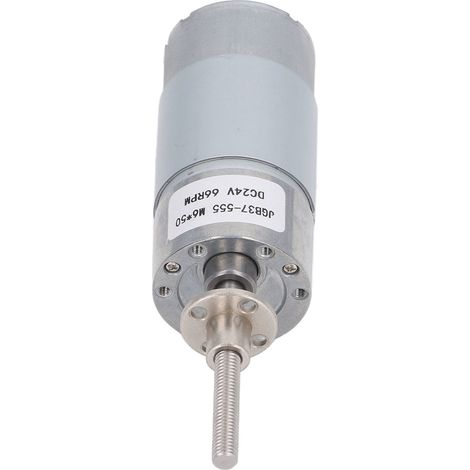 24-V-Gleichstrommotor mit Schneckengetriebe, hohes Drehmoment, reversibel, selbsthemmend, M6x50-mm-Welle, Flansch, 66 U/min, kompaktes Turbinengetriebe (1/5)
