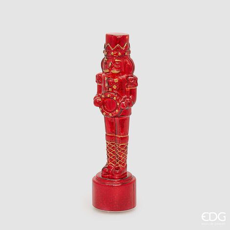 EDG Enzo De Gasperi Decoro Soldatino Twist Natale H 35,5 Cm D 9,5 Cm Musica, Movimento e Led Red